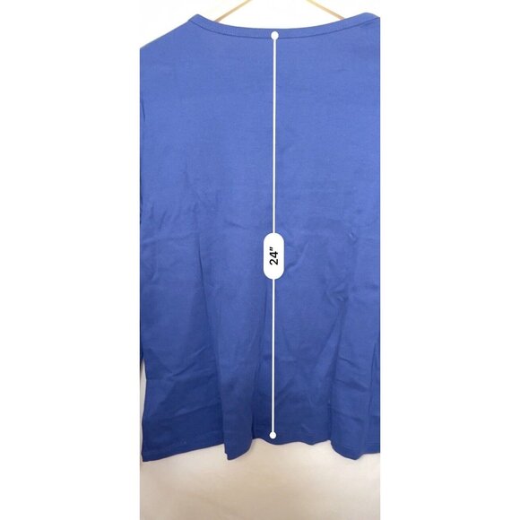St.‎ John’s Bay Essential Size XL Blue Crewneck Long Sleeve Stretch Cotton New! - Picture 3 of 11